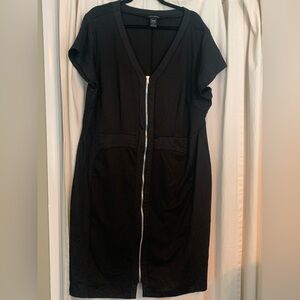 Ashley Stewart Body Con Zip Front Dress